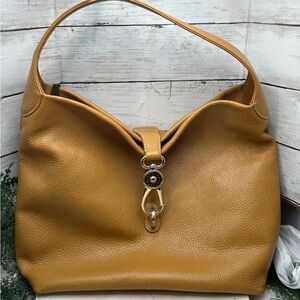 Dooney & Bourne Logo Lock Shoulder Bag, Soft Leather Camel/Mustard